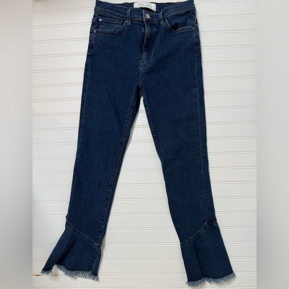 IRO Berry Flare Jeans Womens 28 Blue Stretch Ankle Fray. 967